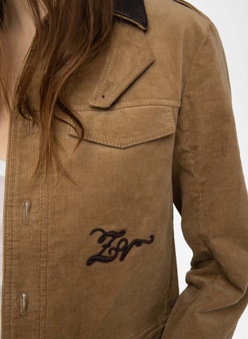 Veste droite côtelée en coton mélangé ZADIG&VOLTAIRE Beige